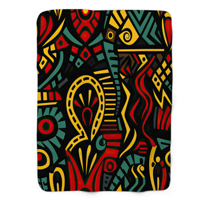 Jeté Ndebele - 1 pièce Sherpa Premium