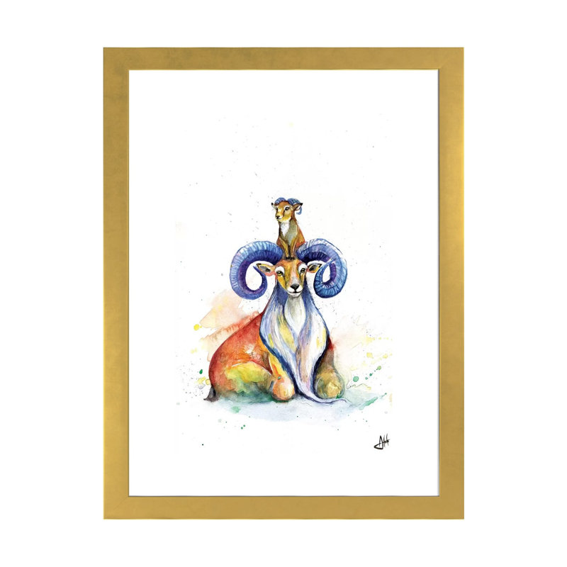 Décoration murale pour enfants Uncanny Urial, H 32 po x l 24 po x P 1 po, Papier encadré doré
