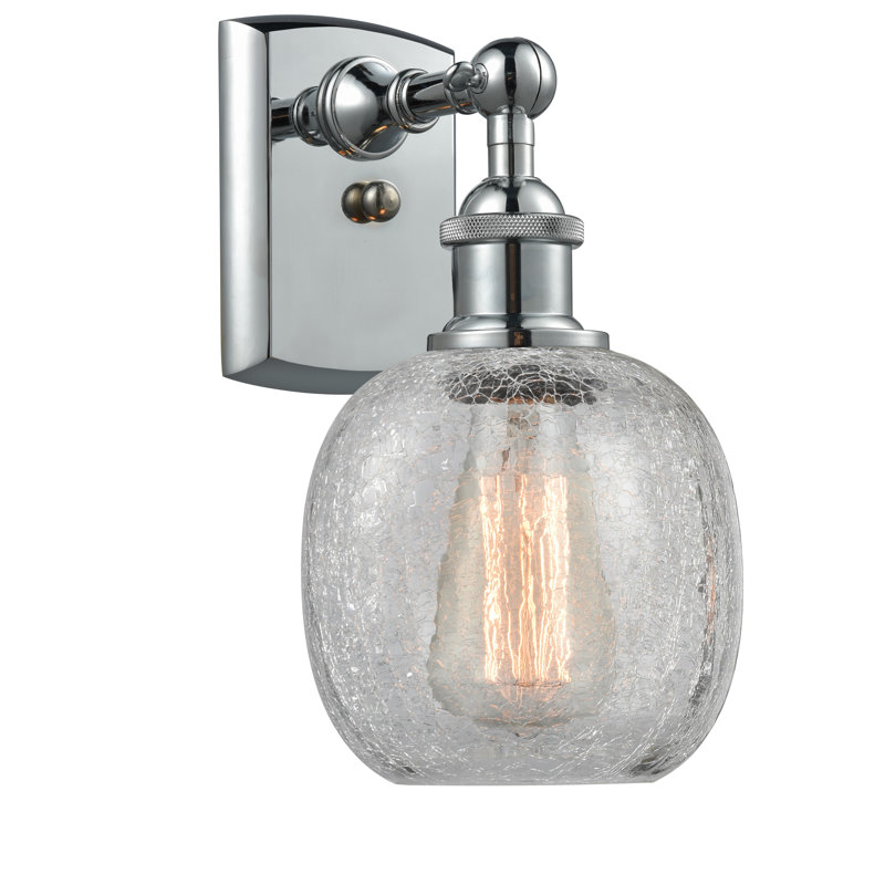 Carlucci 1 - Light Single Pendant, Clear Seedy, White and Polished Chrome