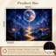 Peler et coller papier peint fantaisie lune cosmique mystique île lac reflets lumineux art mural étoilé auto-adhésif et amovible