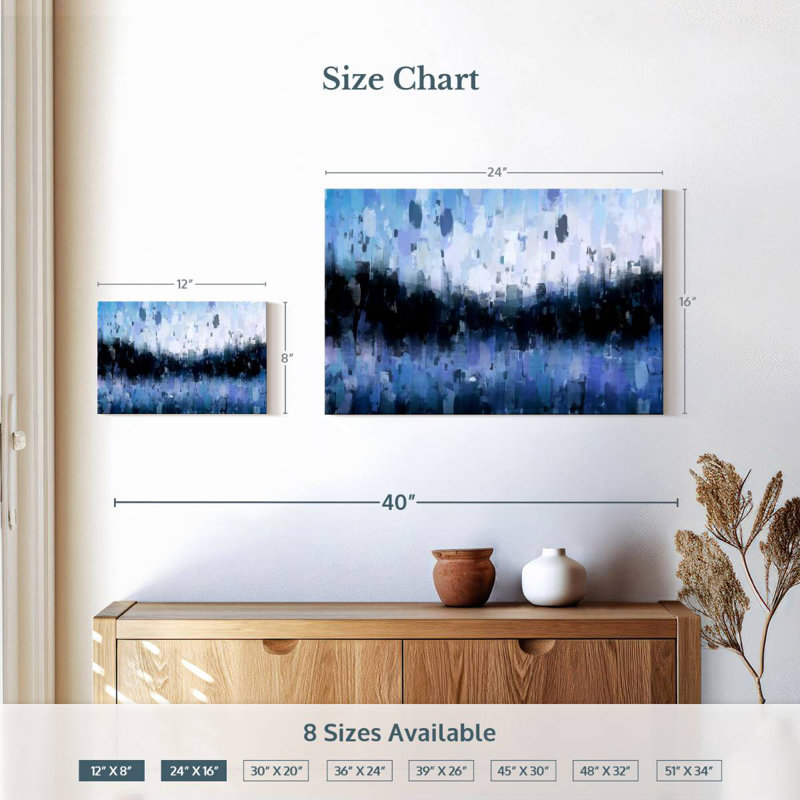 Avery Abstract Navy Blue, 16'' H X 24'' W