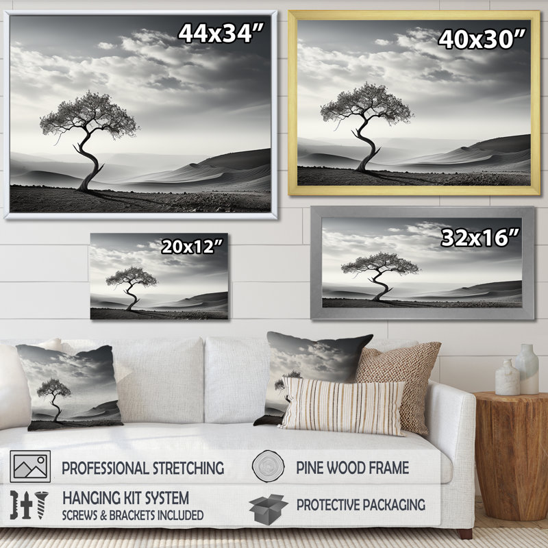 Channell - impressions sur toile de paysage, Cadre flottant noir, H 16 po x l 32 po x P 1 po