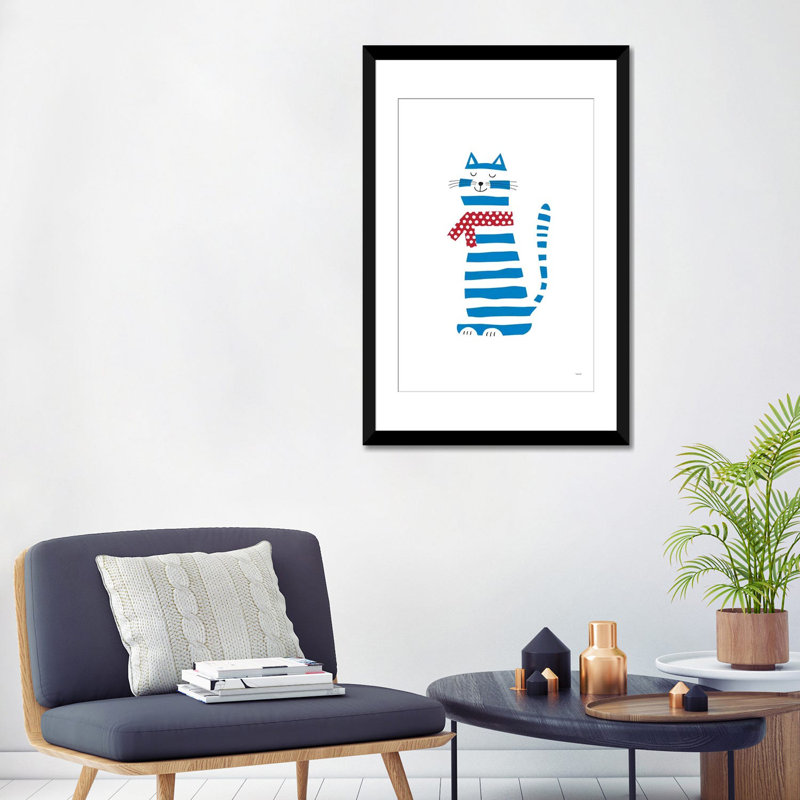 « cat », impression sur toile tendue, Papier d'art encadré noir, H 32 po x l 24 po x P 1 po