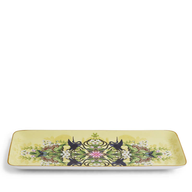 Colorful Floral and Animal Print Bone China Tray