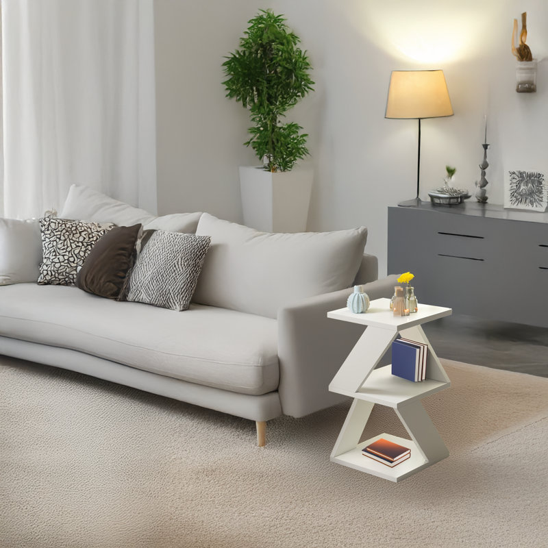 Table de bout en Z, Blanc