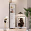 Armoire de coin en bois manufacturé blanc