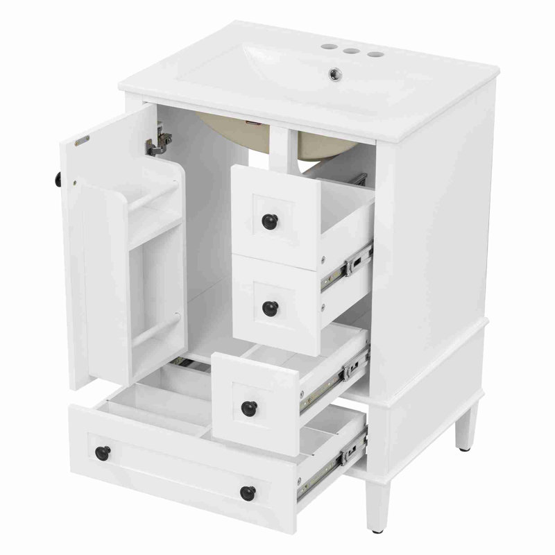 Meuble-lavabo de 24 po, Blanc