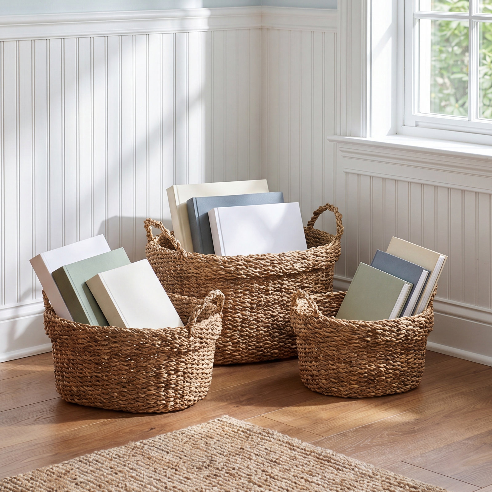 Charton Handmade Seagrass Storage Bin Set