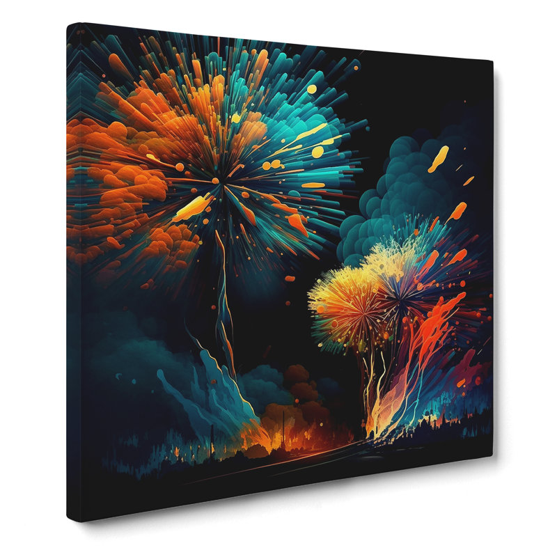 Fireworks Expressionism No.1 - Wrapped Canvas