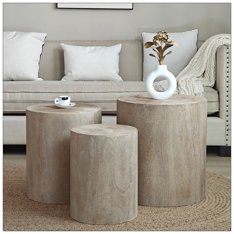 Table basse de salon, Bois naturel délavé