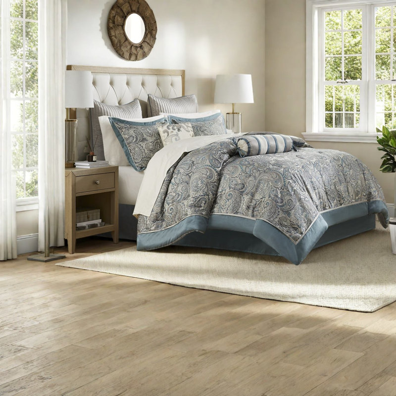 Teal Comfort Bedding Sets, Cotton Material, Stylish Paisley Design For Home