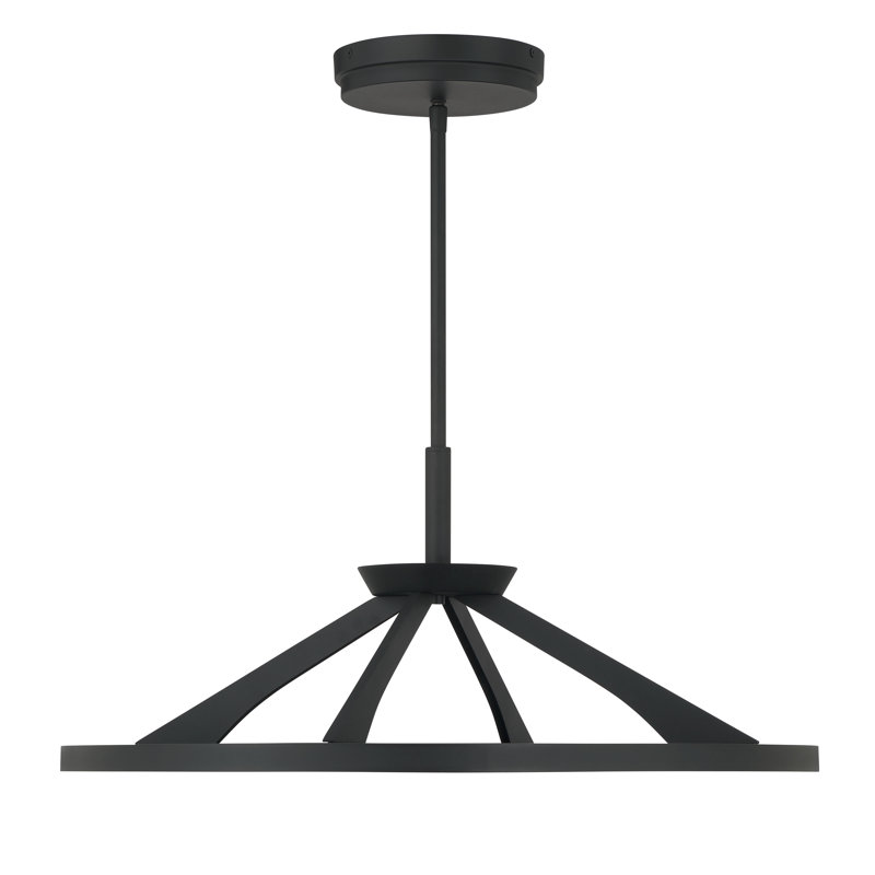 Luminaire suspendu à DEL, H 12 po x l 28 po, Noir