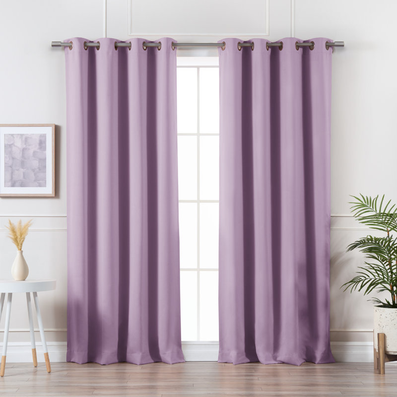 Adina Sevan Solid Thermal Grommet Curtain Panels, 52"W x 84"L, Lavender