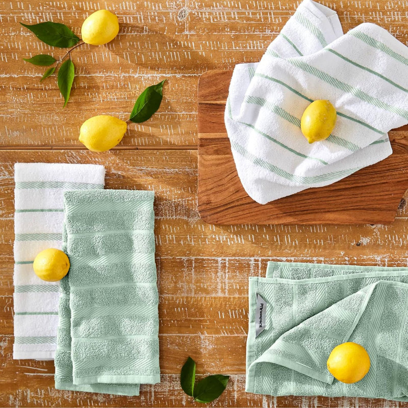 Albany Kitchen Towel 4-Pack Set, Pistachio