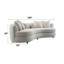 Canapé Iniko Beige Boucle avec coussins décoratifs