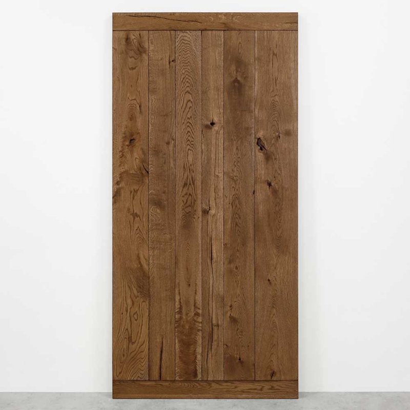 Virpi Solid Oak Barn Doors, 210cm H x 80cm W x 4cm D, Brown Oil