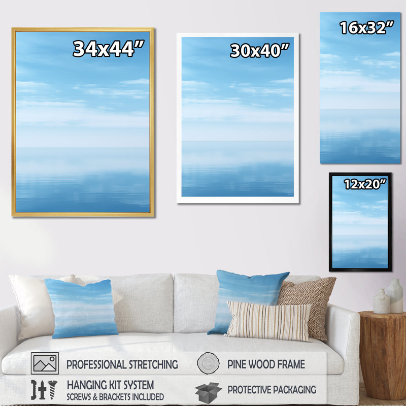 Océan Infinity Dreamscape IV sur toile, Cadre doré simple, H 20 po x l 12 po x P 1 po