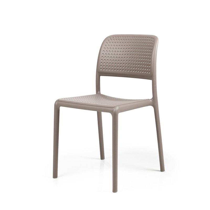 Chasewych Stacking Patio Dining Side Chair with Cushion, Tortora