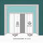 Sliding Closet Door - 6 Panel Shaker Style White Hollow Core Sliding Doors With Handle And Sliding Rail Kit-116227625
