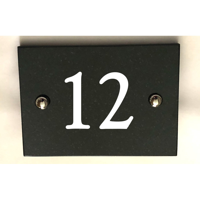 Brumby 10cm H Reflective Stone House Number, 12
