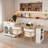 Expandable Kitchen Island With Dining Table, Power Outlet, 2 Drawers, Open Shelves And Movable Wheels-2098093854