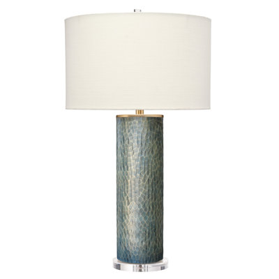 Viper Etched Glass Table Lamp, Truffle