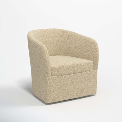 Lesia Upholstered Swivel Barrel Chair