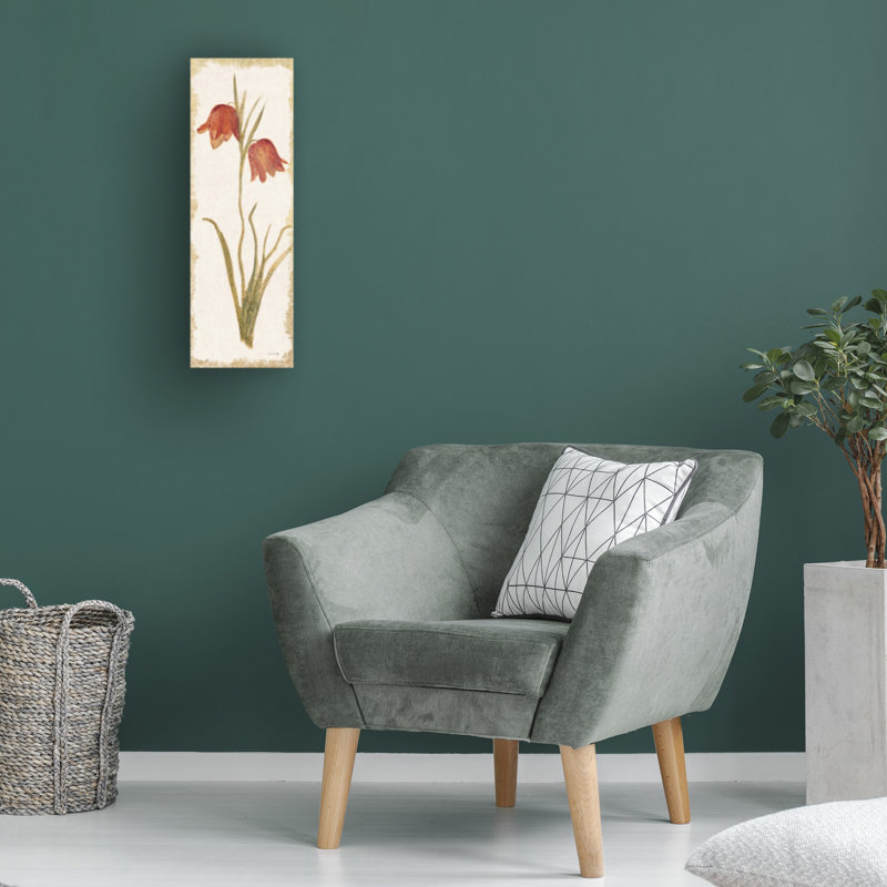 Red Tulip Panel Light Canvas Art with Wooden Frame