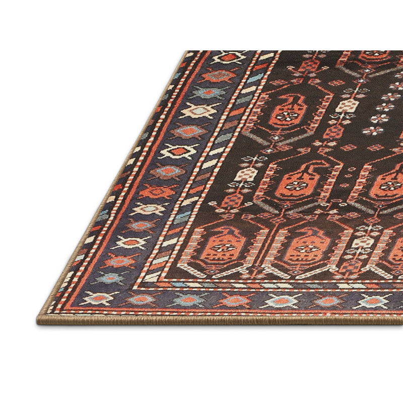 Tapis brun Charis Southwestern, Rectangle 5 pi x 7 pi