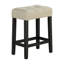 Ensemble de salle à manger à deux tons de style transitionnel noir 3 pièces table 2X tabourets capitonnés beige sièges salle à manger