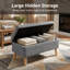 Banc de rangement rembourré avec pieds