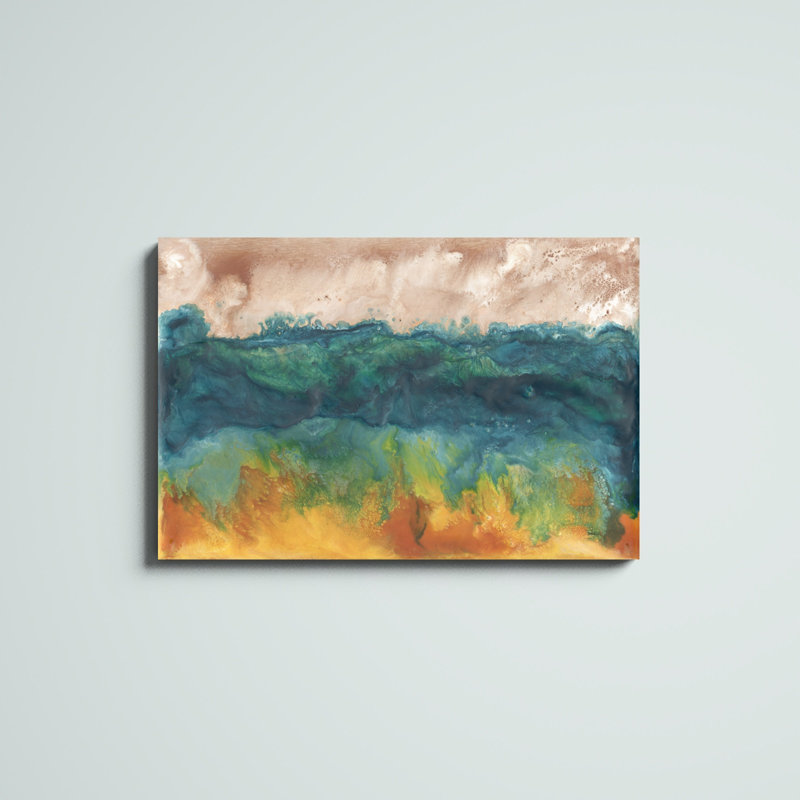 «Grassland Sunset II» par Alicia Ludwig, peinture sur toile tendue, H 24 po x l 36 po