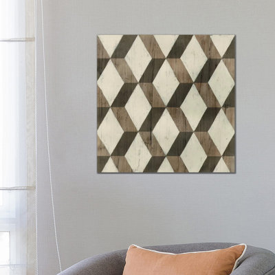 Driftwood Geometry I by June Erica Vess - Wrapped Canvas Print
