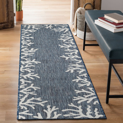Tapis bleu marine intérieur / extérieur Mance