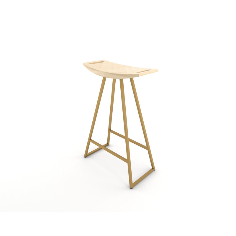 Tabouret de bar et de comptoir Robert, Érable, Tabouret de comptoir (siège d'une hauteur de 24 p, Or cuivré