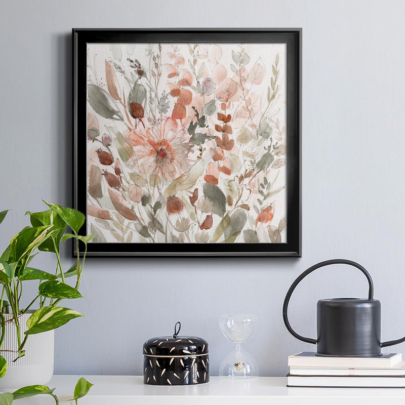 Wild Blush Garden - Peinture sur toile encadrée, Noir, H 30,5 po x l 30,5 po x P 1,5 po