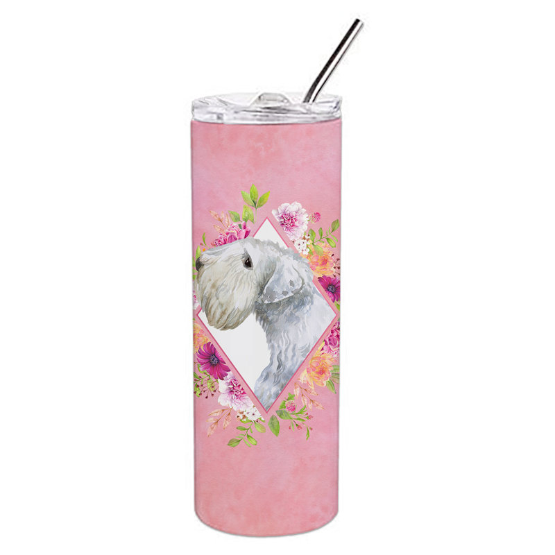 E23BF9F8391D466E9CA4F8DFEBD9A7DB de verre 20 oz à double paroi en acier inoxydable chiot, Sealyham Terrier, Rose