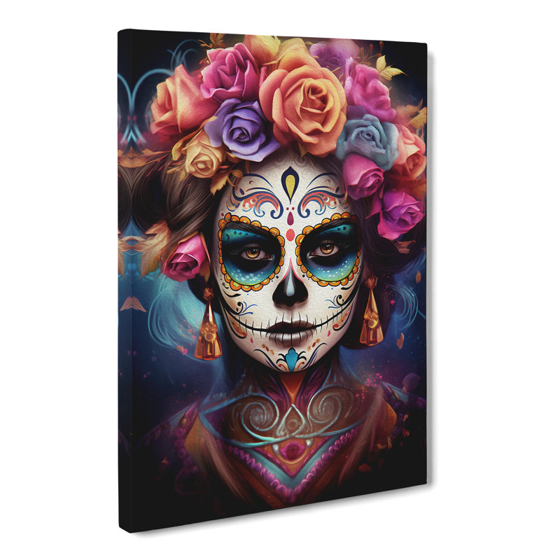 Sugar Skull No.2 - No Frame Print, 50cm H x 35cm W x 3cm D