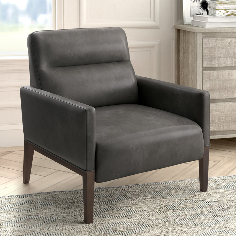 Fauteuil large de 31,1 po Aquino, Similicuir gris