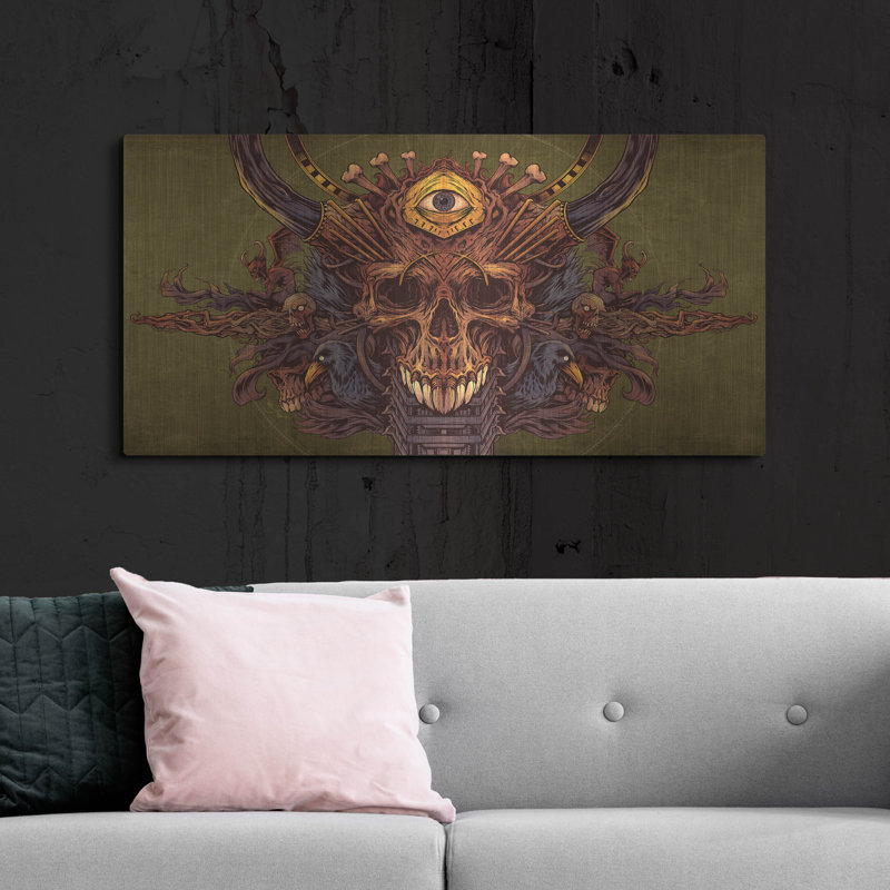 «Skull and Pyramid Eye» par Flyland Designs, H 24 po x l 48 po