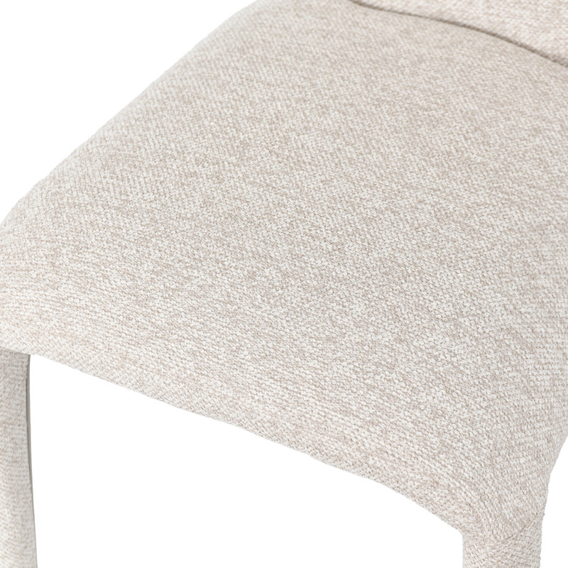 49.53cm H Cotton Upholstered Metal Upholstered Back Side Chair, Oatmeal