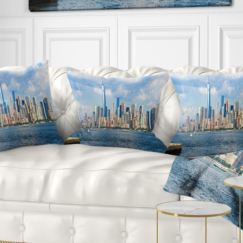 Coussin décoratif cityscape lower manhattan, 16 po x 1 po, Coussin décoratif