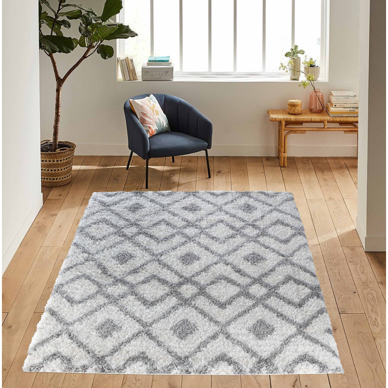 Temescal Geometric Shag Area Rug, Rectangle 200 x 290cm