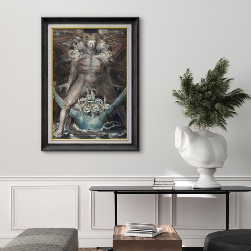 «Dark Mythology Horned Demon King», occultes, créatures fantastiques, impression sur toile encadrée