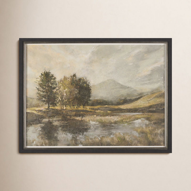 Hand Embellished Textured Framed Canvas, 31.5" H x 31.5" W x 1.6" D, Old Style Landscape IV