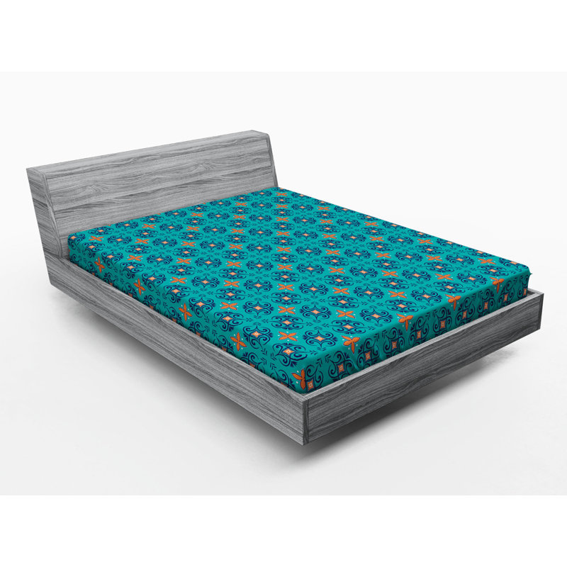 Microfiber Floral Fitted Sheet, Full Fitted Sheet