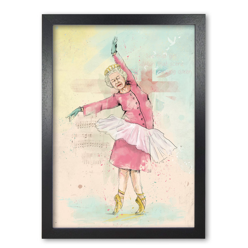 Dancing Queen by Mercedes Lopes Charro - Print, 29.7 cm H x 21 cm W x 5 cm D, Black Grain