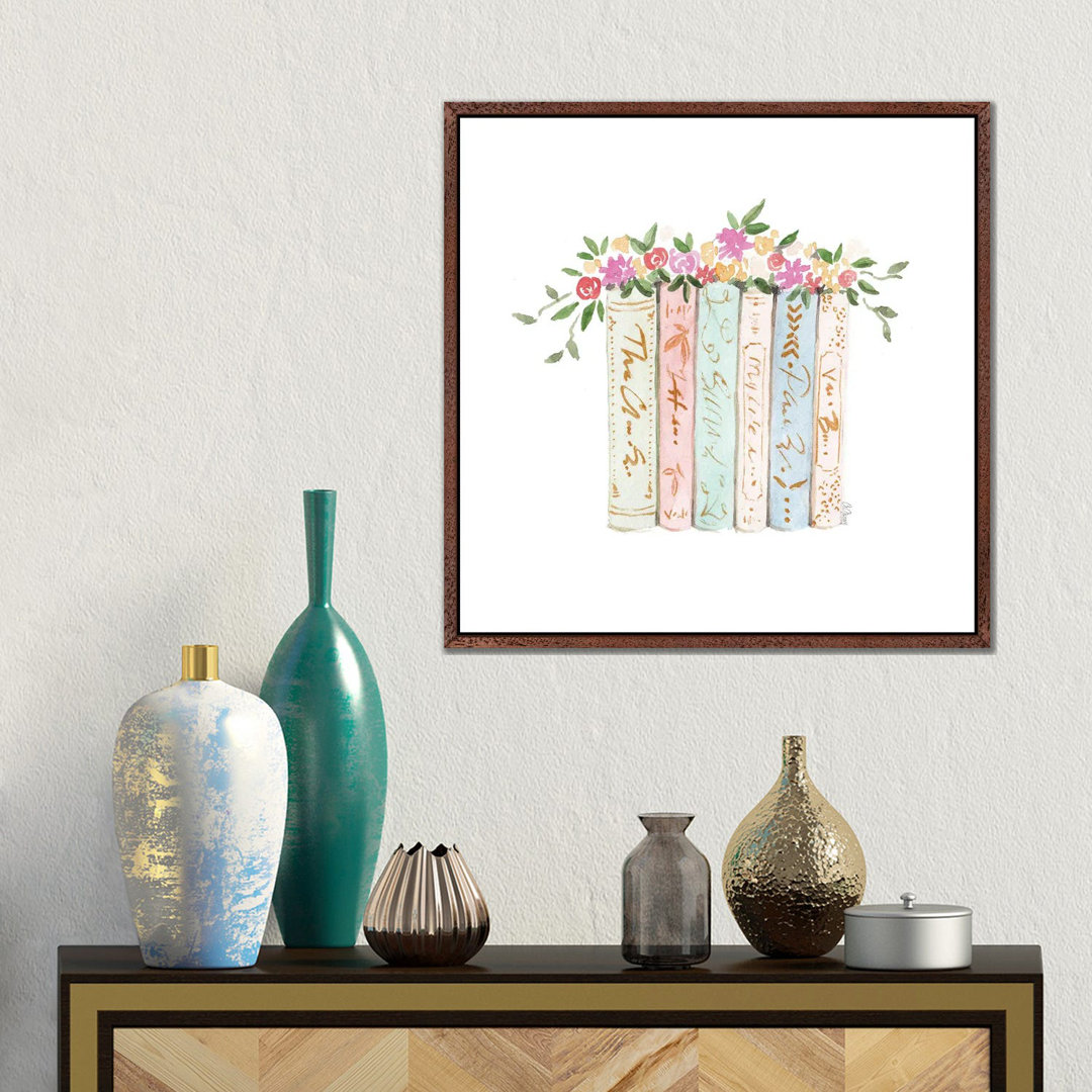 Bücher und Blumen von Style Of Brush - Gallery-Wrapped Canvas Giclée