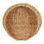 Panier rond tissé avec poignées en jacinthe d'eau tissée à la main et structure en métal
