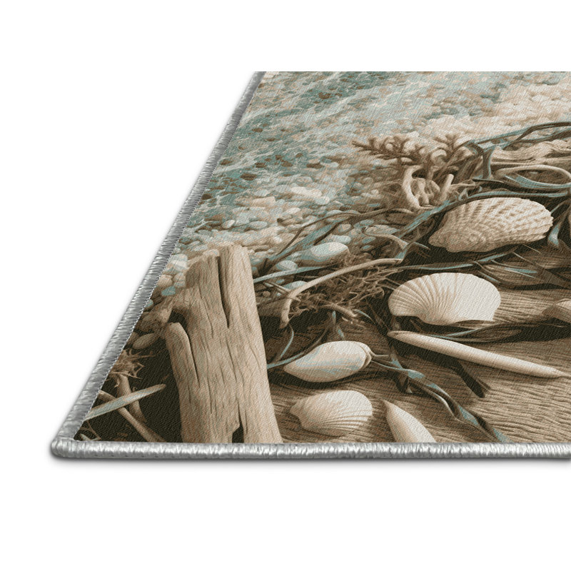 Tapis beige lavable à la machine